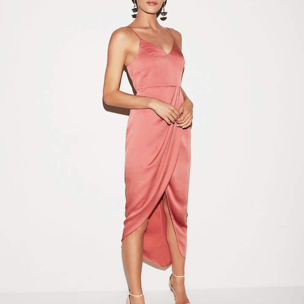 Express Peachy Pink Wrap Dress